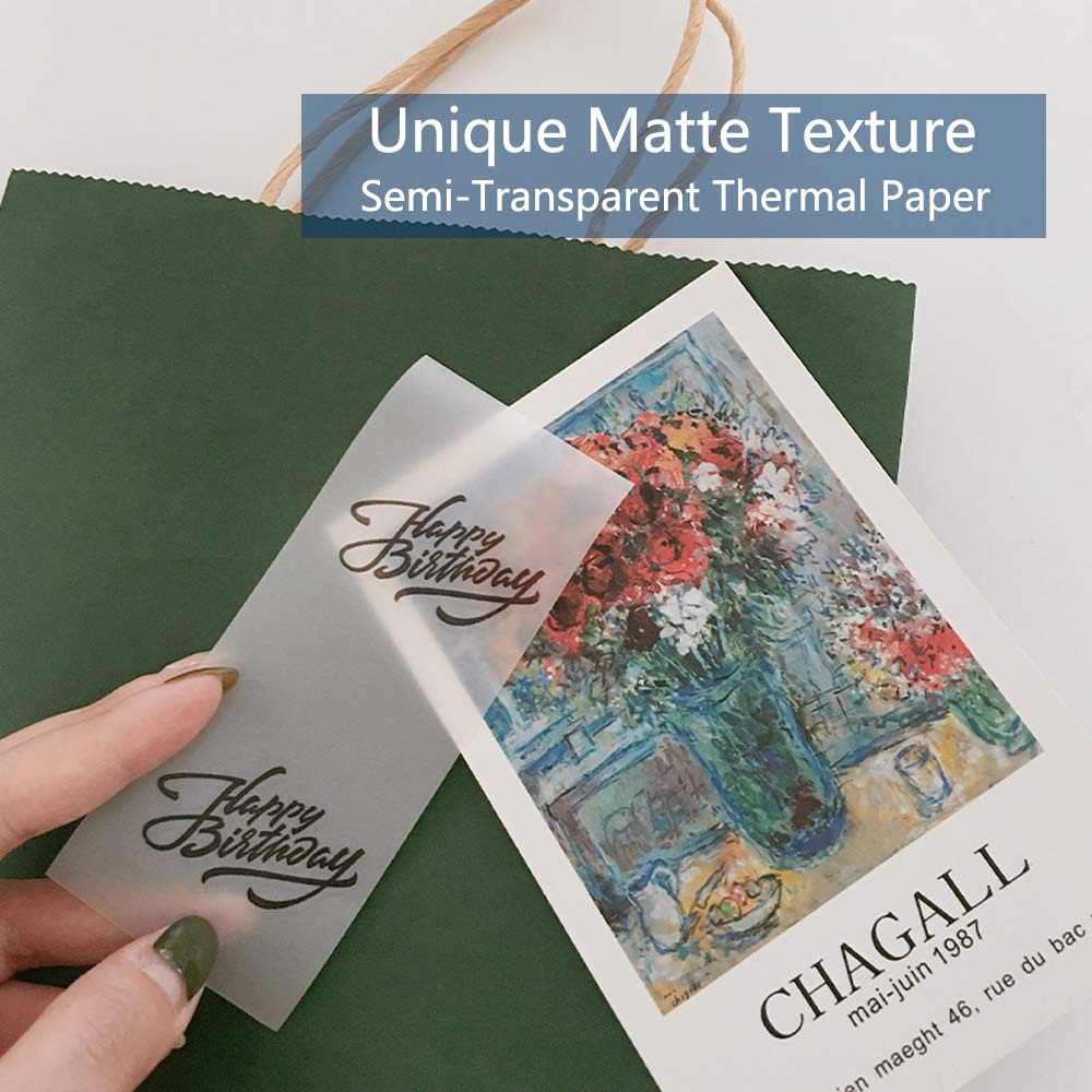 Phomemo Papier - M02/M02pro/M02S/M03/M03AS/M04S/M04AS Mini Autocollant Papier D'impression, Papier Translucide, 50mm X 2,5m Autocollant, 3 Rouleaux