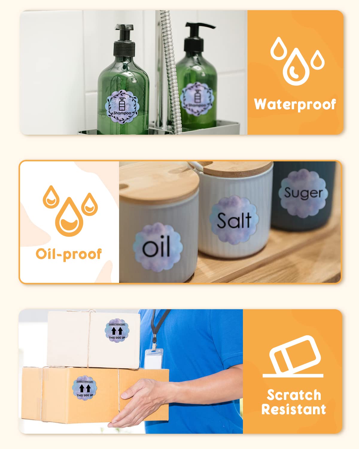 Phomemo 5 cm (2'') golvende thermische labels, zelfklevende bloemenlabel, cirkelvormig direct thermisch label voor bedankkaart, logo, naam, prijs, adres, QR-code, 500 labels, blauw-violet verloop