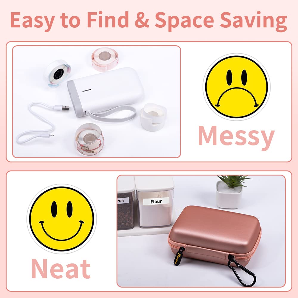 Phomemo D30 D35 Label Marker Case Compatible with NIIMBOT D11 SUPVAN E10/JADENS D110/Marklife P11 Label Printer, Carrying Bag Storage Holder for Mini Smart Label Maker Label Printer Hard Shell Bag