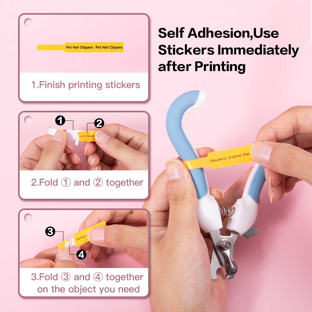 Phomemo D30 d30pro thermodrucker papierrolle - schmuck thermopapierkabel drahtmarkierungspapier Gelb f¨¹r 12,5 x 74 + 35 mm / 0,49 x 2,91 + 1,38 Zoll Bluetooth compact mobile Drucker, 3 rouleaux