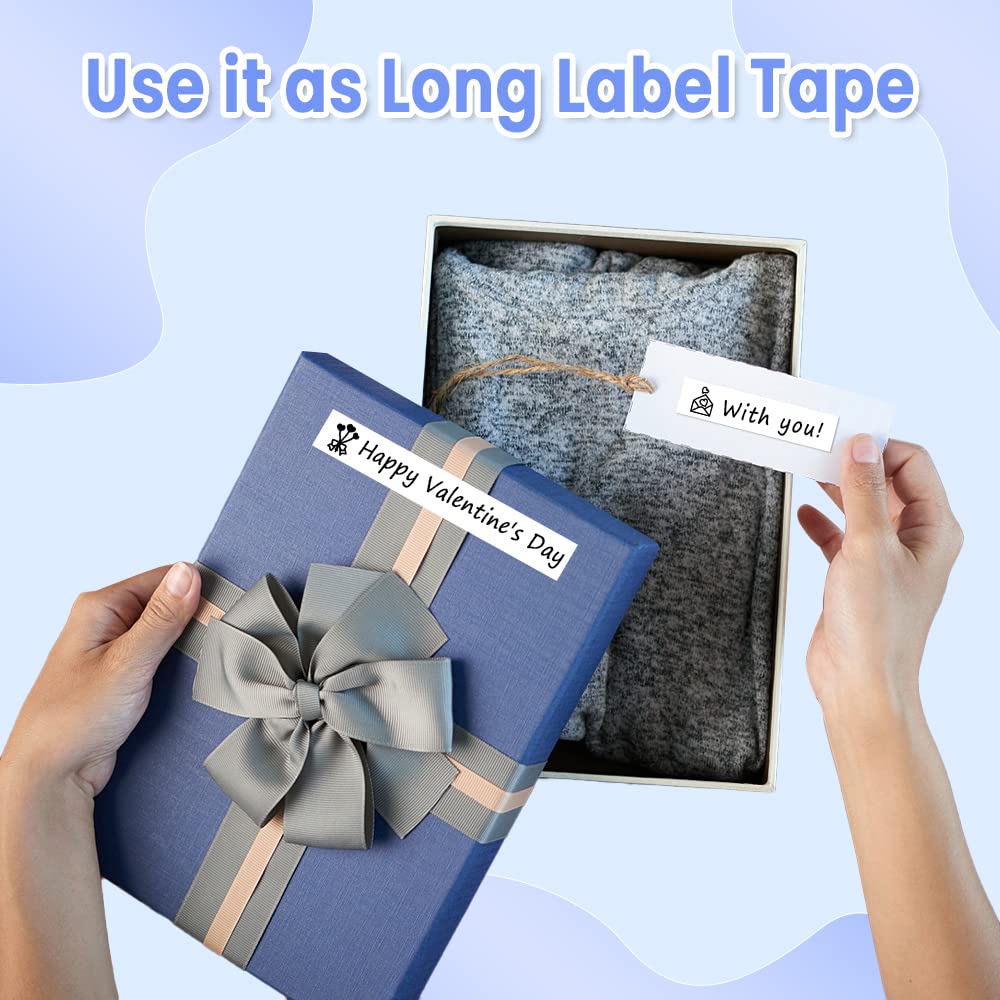 Phomemo D30 Continuous Label Tape - White Label Tapes, Thermal Labels for Kitchen, Files, Address, Gift and etc, 3 Rolls