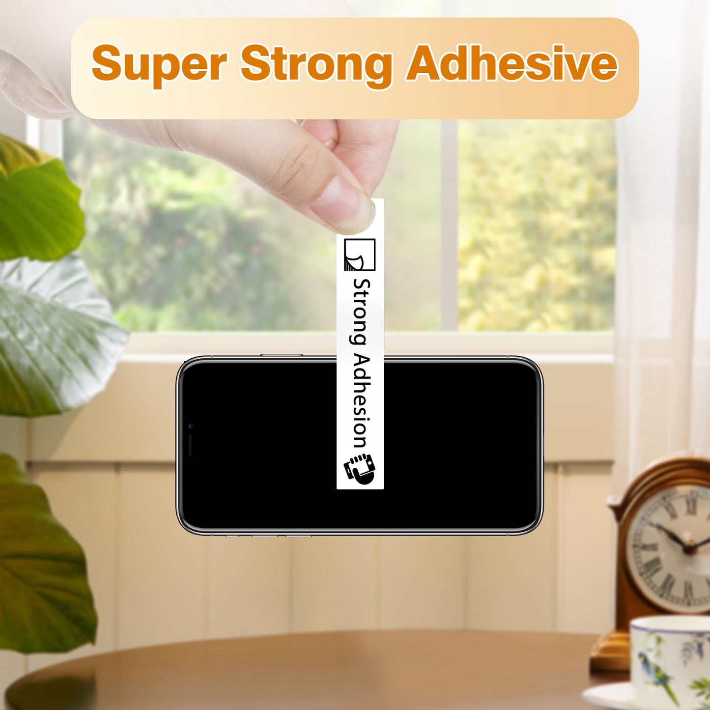 Phomemo D30 Continuous White Label Paper ? 0.59''x23.62'' ? (15mm X 6m) ? Black on White ? Compatible for D30 Label Maker ? Thermal Printing Inkless & Clean ? Labeling for Home Organization & Office