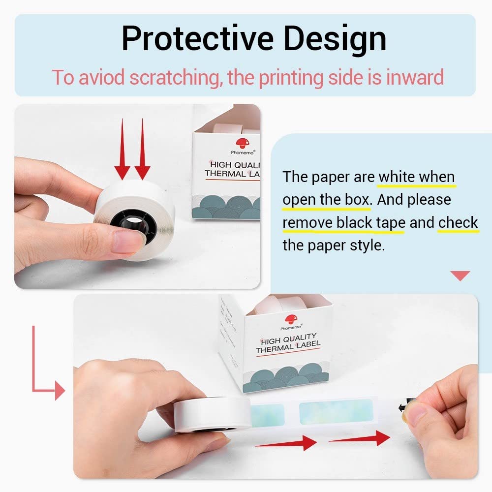 Phomemo D30 6 Roll Adhesive Nebula/Galaxy Series Pattern Paper 1/2'' X 1 1/2'' (12mm X 40mm) 160 Labels/Roll,for Gift, for Home Office School Organization,Gift for Decoration