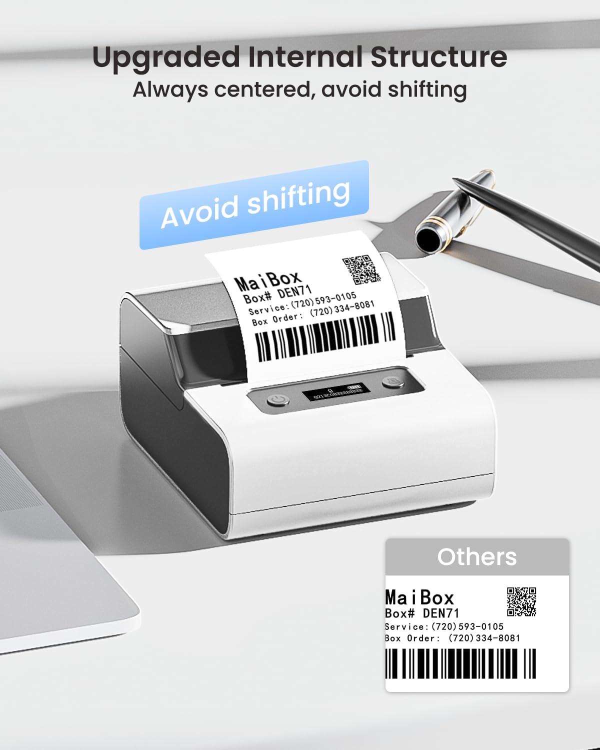 Phomemo New M221 Label Printer, Flagship 3'' Bluetooth Thermal Portable Label Maker - for Address, Barcode, Small Business, Office, Home for Phone, PC/Mac, with 3pack Most Used Labels, Snow White