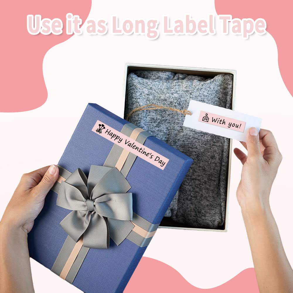 Phomemo D30 Continuous Label Tape - Pink Label Tapes, Thermal Labels for Kitchen, Files, Address, Gift and etc, 3 Rolls
