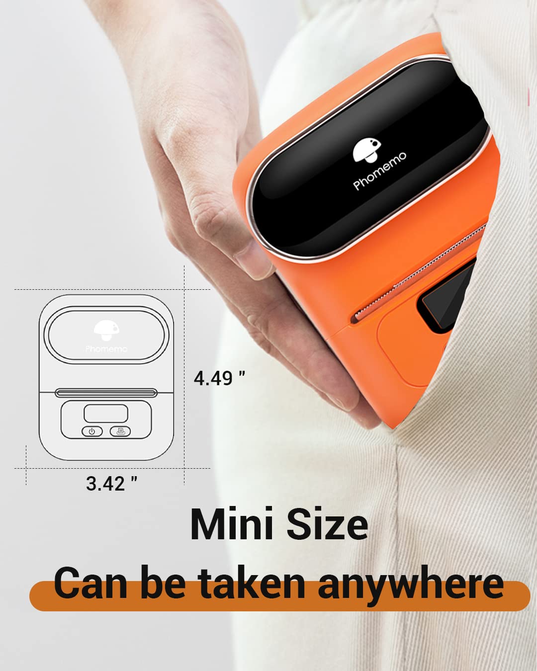 Phomemo Barcode Label Printer- M110 Label Maker Portable Bluetooth Label Maker Machine for Small Business, Barcode, Address, Logo, Clothing, Jerwery, support Arabic and English,For iOS & Android