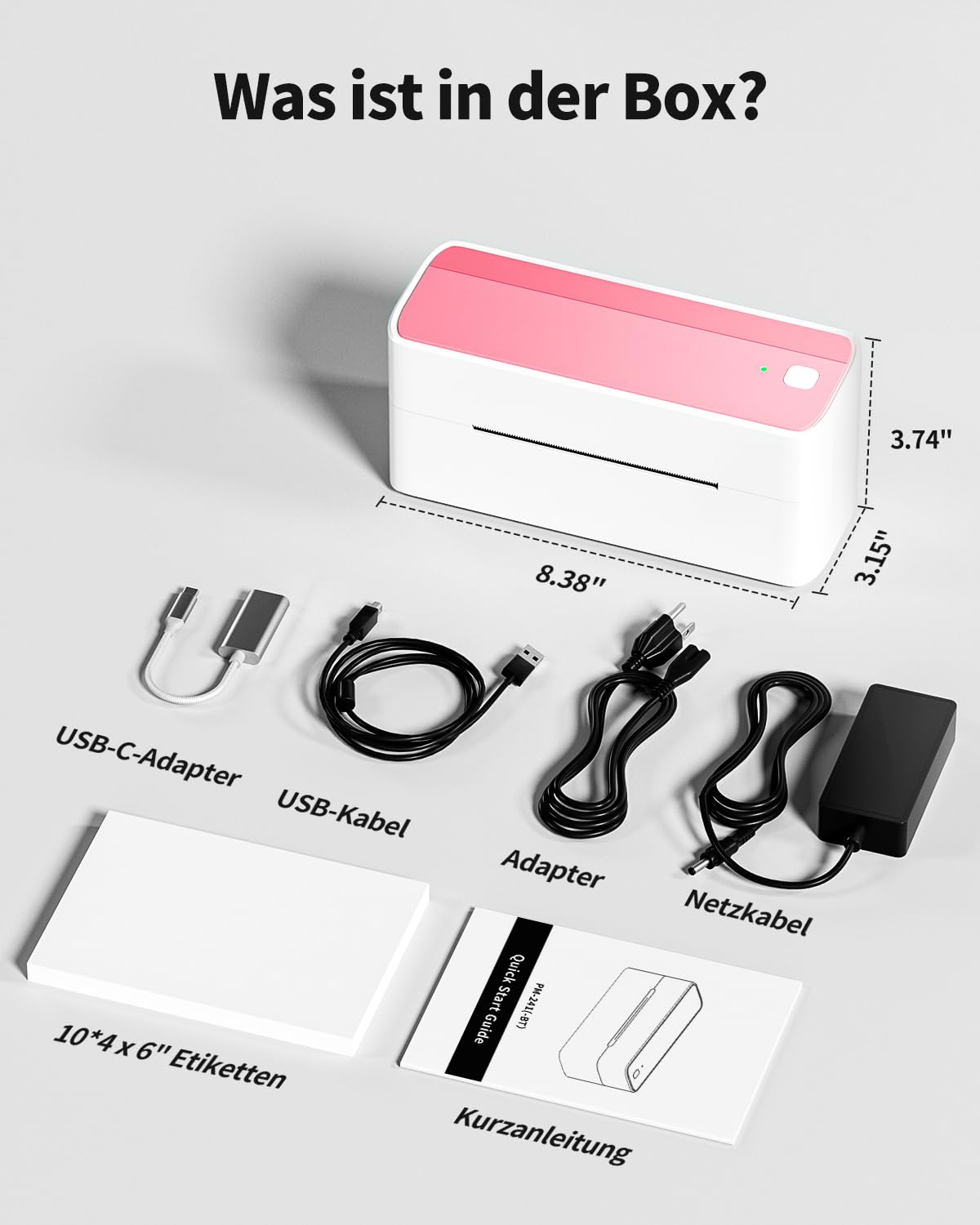 Phomemo Bluetooth etiket yaz?c?, DHL termal yaz?c? 4XL etiket yaz?c?s?, Mac/PC i?in, Nakliye etiket yaz?c?s?, barkod, Amazon, Ebay, Etsy & Shopify, DHL ups i?in etiket yaz?c?s? - pembe