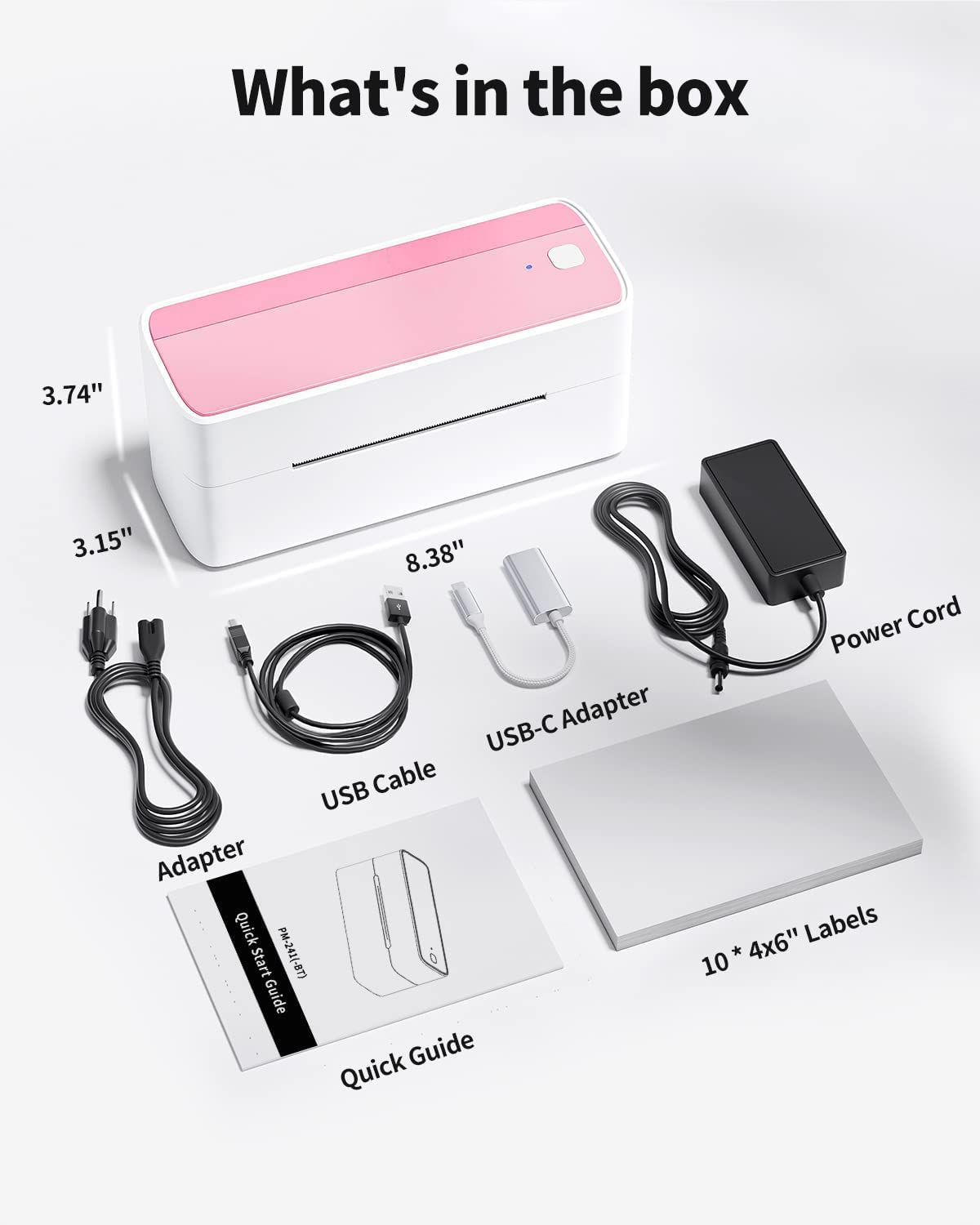 Phomemo Stampante per etichette Bluetooth, PM241BT stampante termica DHL 4XL per Mac/PC, stampante Bluetooth per codici a barre, Amazon, Etsy, Shopify, Royal Mail, DHL, FedEx, UPS
