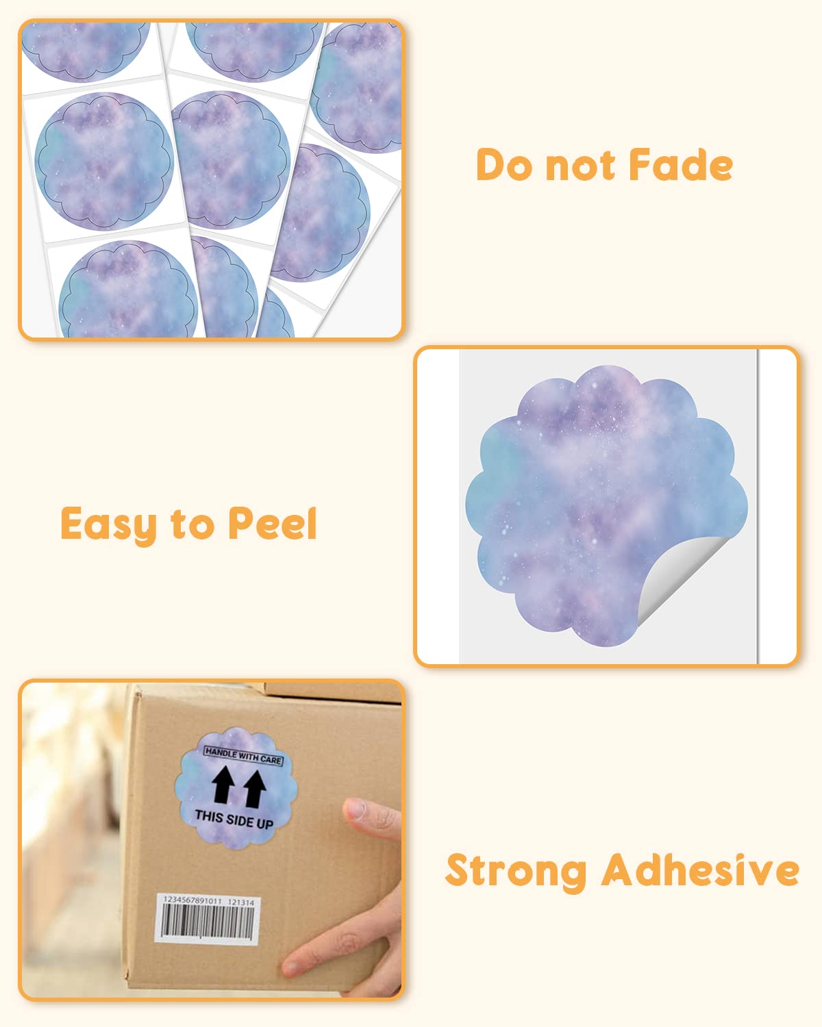 Phomemo 2'' Wavy Thermal Labels, Self-Adhesive Flower Stickers Stickers Stickers for Thank You Cards, Logo, Name, Price, Address, QR Code, 500 Labels, Blue-Violet History