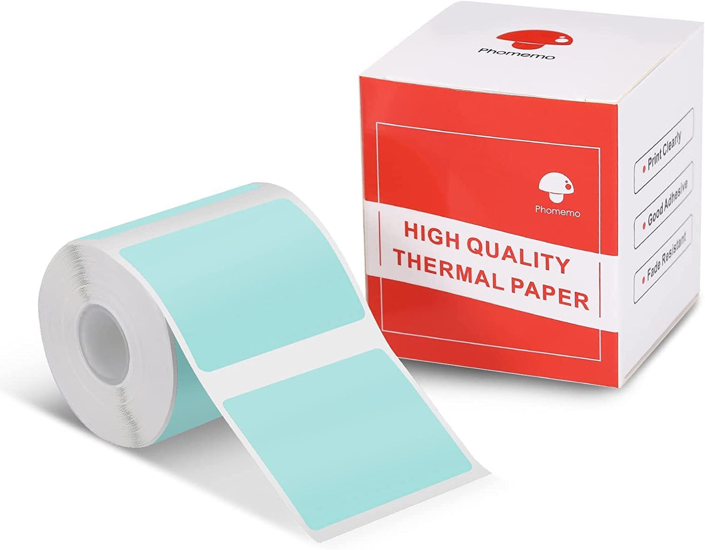 Phomemo, M110-etiketten voor M110/M110/M120/M200/M221 labelprinter, multifunctionele labels, 40 x 30 mm, 230 etiketten/rol, thermo-etiket voor barcode, doe-het-zelf-logo, thuis, kantoor, lichtgroen