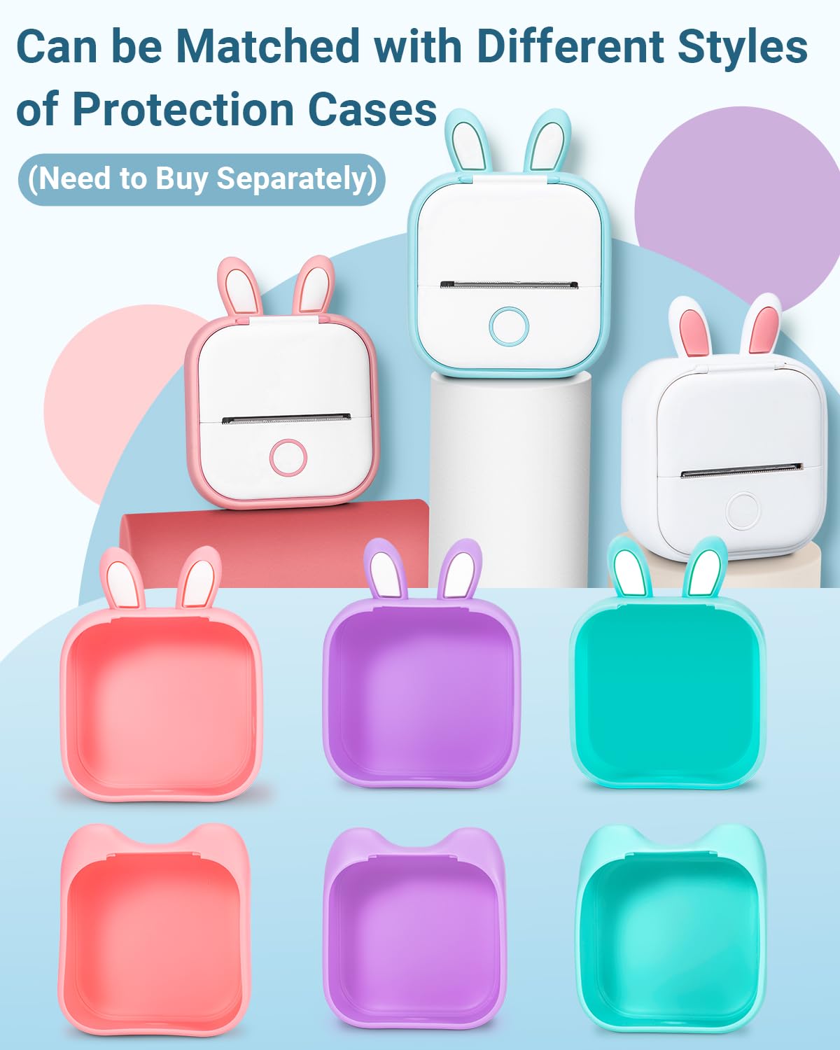 Phomemo Mini Thermal Printer,T02 Portable Printer,Wireless Photo Sticker Printers for Phone,Small Inkless Bluetooth Printer,Pocket Phone Printer Black and White Printing,Sticker Maker for Kids Study
