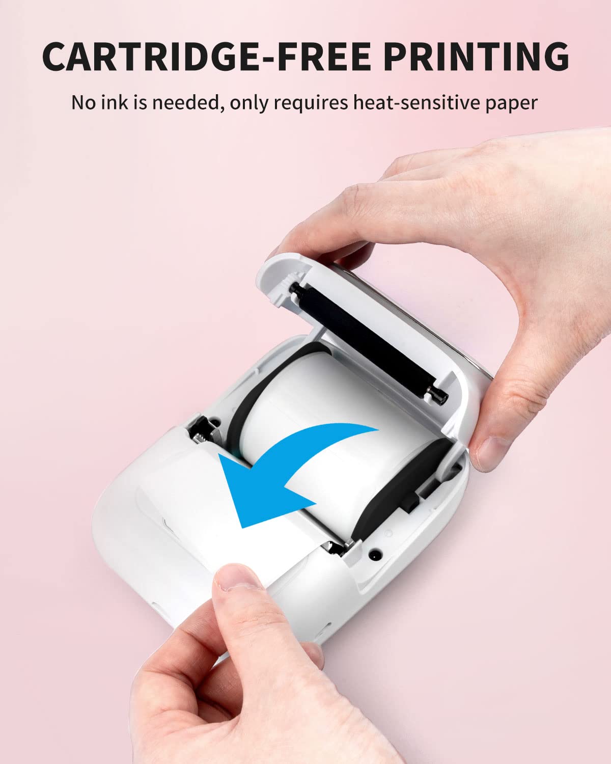 Label Maker Machine with Tape, Bluetooth Label Maker for Small Business, Retail, Mailing, Barcode, Clothing, Jerwerly, Thermal Label Printer Compatible with iOS Android System, with 1 Roll Label