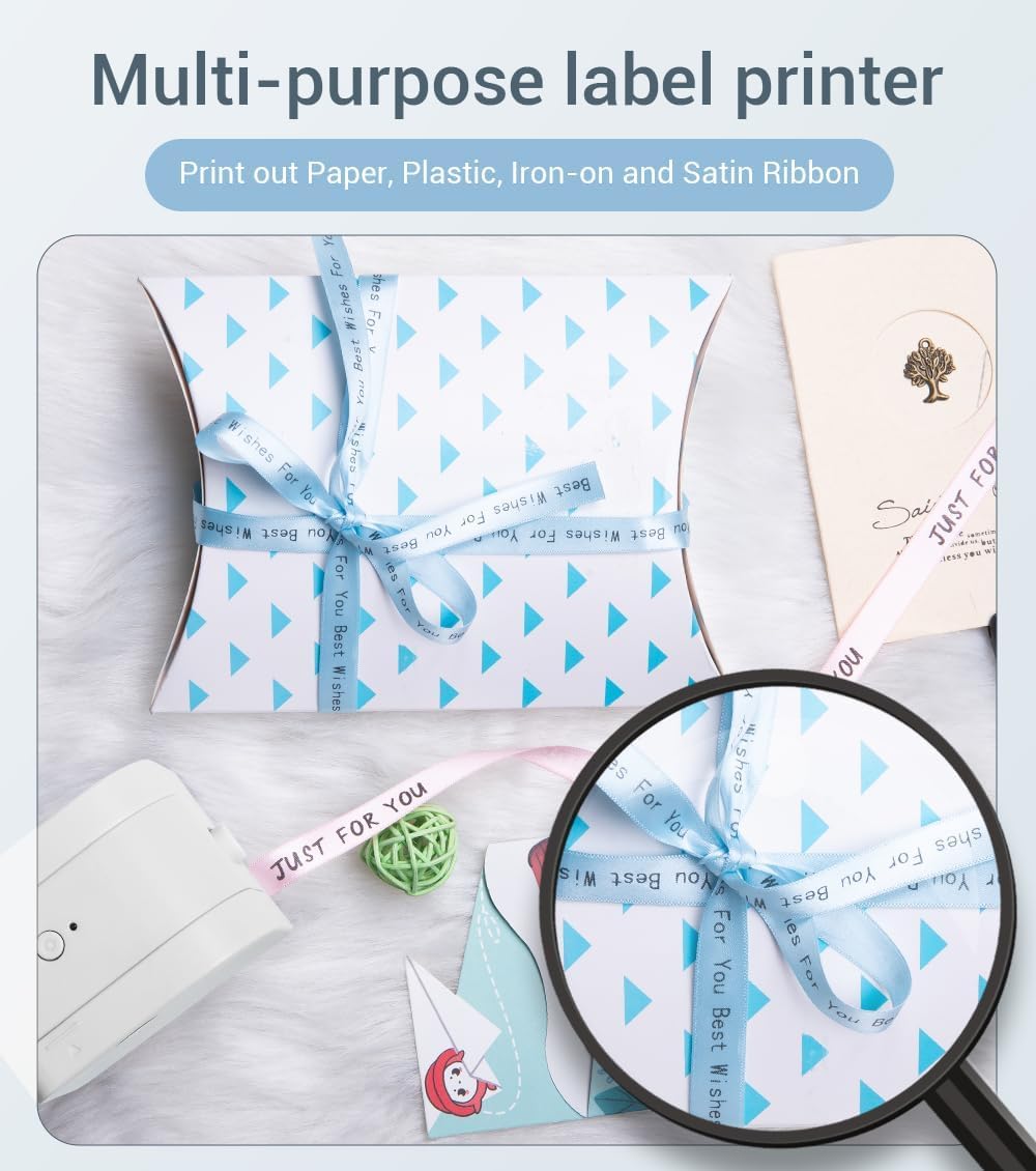 Phomemo P12 Étiqueteuse Bluetooth, Mini étiqueteuse Bluetooth autocollante compatible avec iOS et Android Phone, imprimante d'étiquettes pour la maison et le bureau, blanc