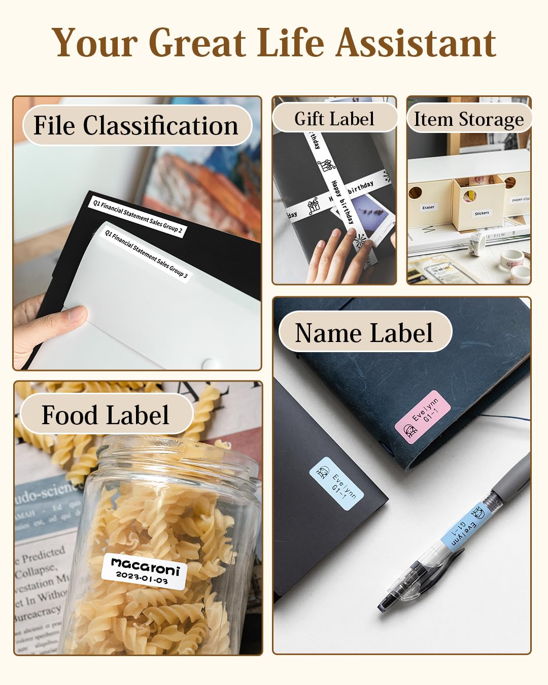 Label Maker Machine with Tape-Phomemo D30 Bluetooth Mini Portable Lable Printer,Labeler for Office Home Organization,for Android iOS,Gift for Men,Woman,Cute School Supplies,USB Rechargeable