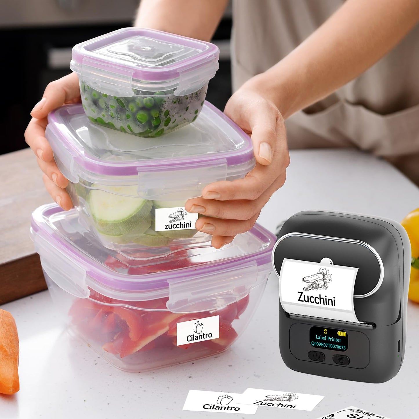 3 Rolls (1800Pcs) Thermal Labels, Phomemo Small Label 0.78'' x 0.39'' Labels Compatible with Phomemo M220 M110 M221 M120 M200 Label Maker, Black on White