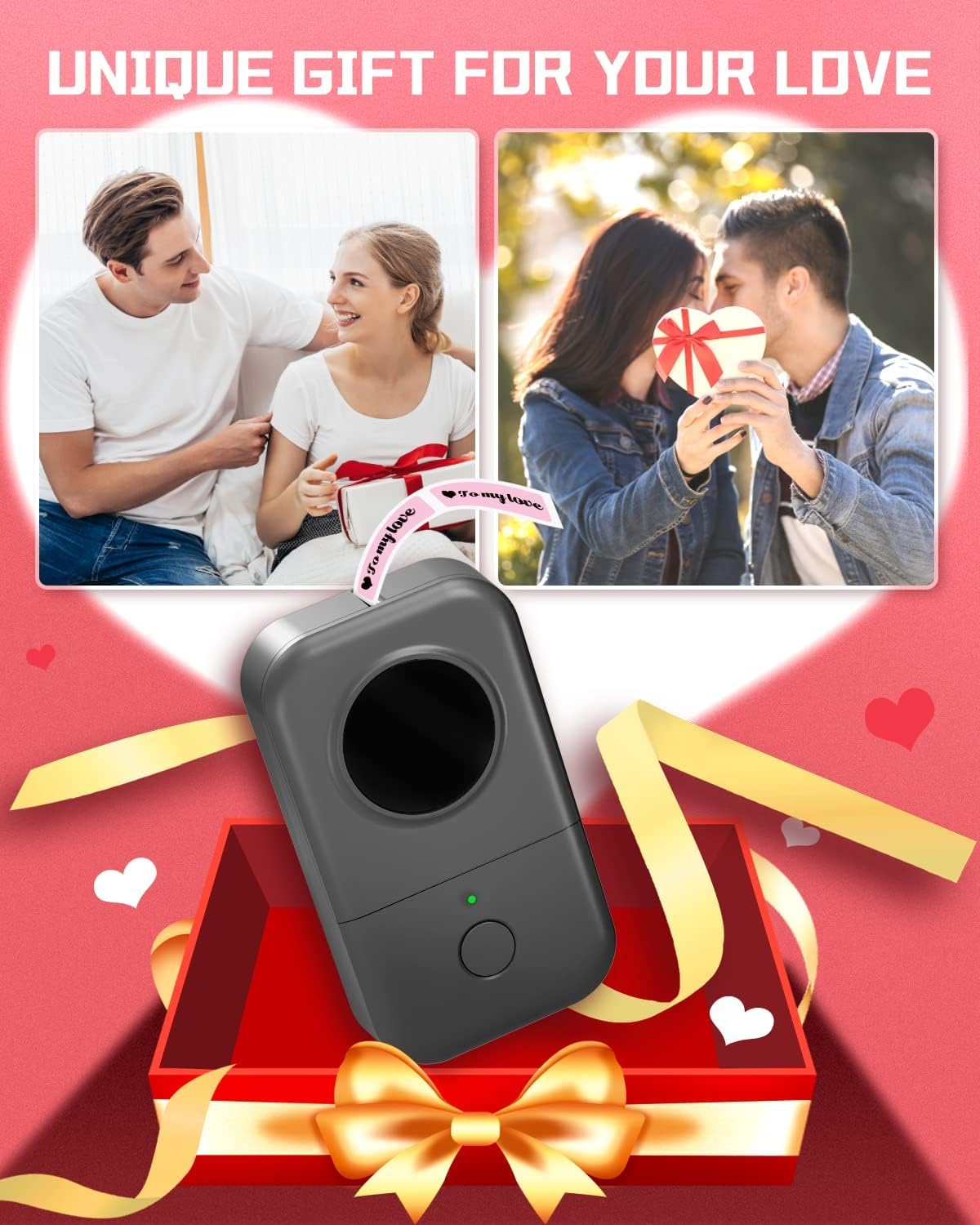Phomemo D30 Etichettatrice Bluetooth, Mini Etichettatrice Etichette Adesive, Stampante Termica per iOS & Android,Bluetooth Stampante Etichette Autoadesive per La Casa, L'ufficio e la Scuola - Nero