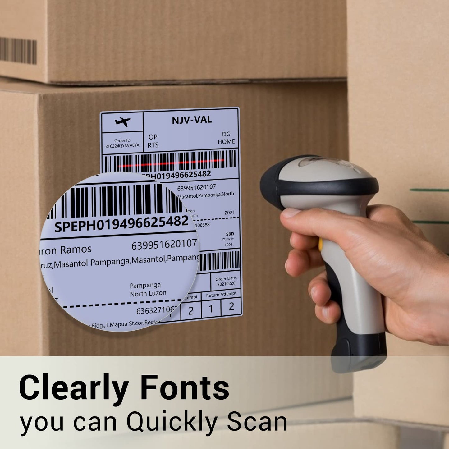 Phomemo Purple Shipping Labels- 4X6'' Thermal Shipping Labels -Fan-Fold Labels for Shipping Labels, Address Labels, Product Logo Labels, Barcode Labels, 500pcs
