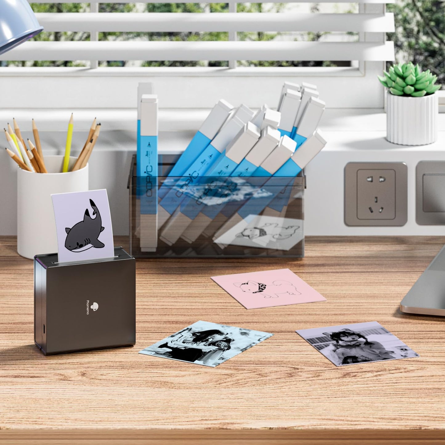 Phomemo 53mm Farbdruckerpapier f¨¹r M02/M02 Pro/M02S/M03/M03AS/M04S/M04AS Mini Taschendrucker, 3 Rollen selbstklebendes Thermo-Farbaufkleberpapier, 50 mm x 3,5 m, 20 Jahre Konservierung, Blau/Rosa/Lila