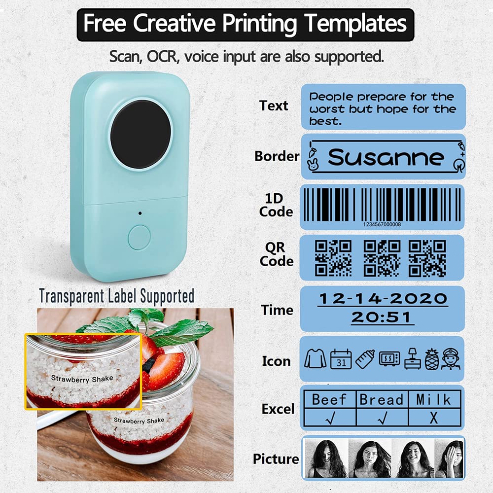Phomemo D30 Etiket Yap?c?-1 Click Print Etiket Makinesi Termal Etiket Yaz?c? Ta??nabilir 6-15 mm ?nceden Kesilmi? ??kartma Yaz?c? iOS Android ile Uyumlu ?? Ev Ofis i?in, Ye?il