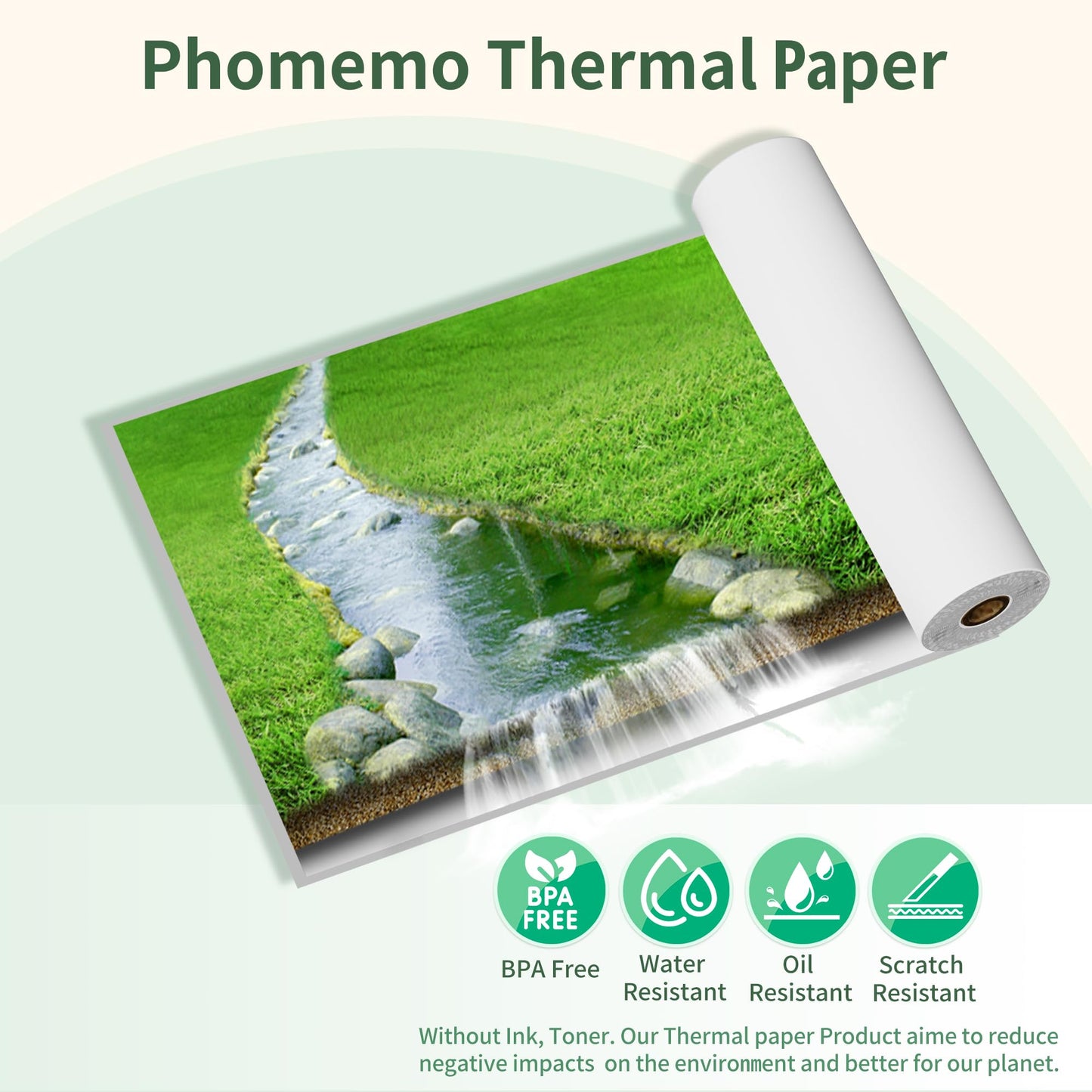3 Rolls Phomemo 3.03''(77mm) Width Adhesive Thermal Paper Printer Paper, Compatible with Phomemo M832/M03/M03AS/M04S/M04AS Sticky Note Printer, Black on White, Storage for 2 Years