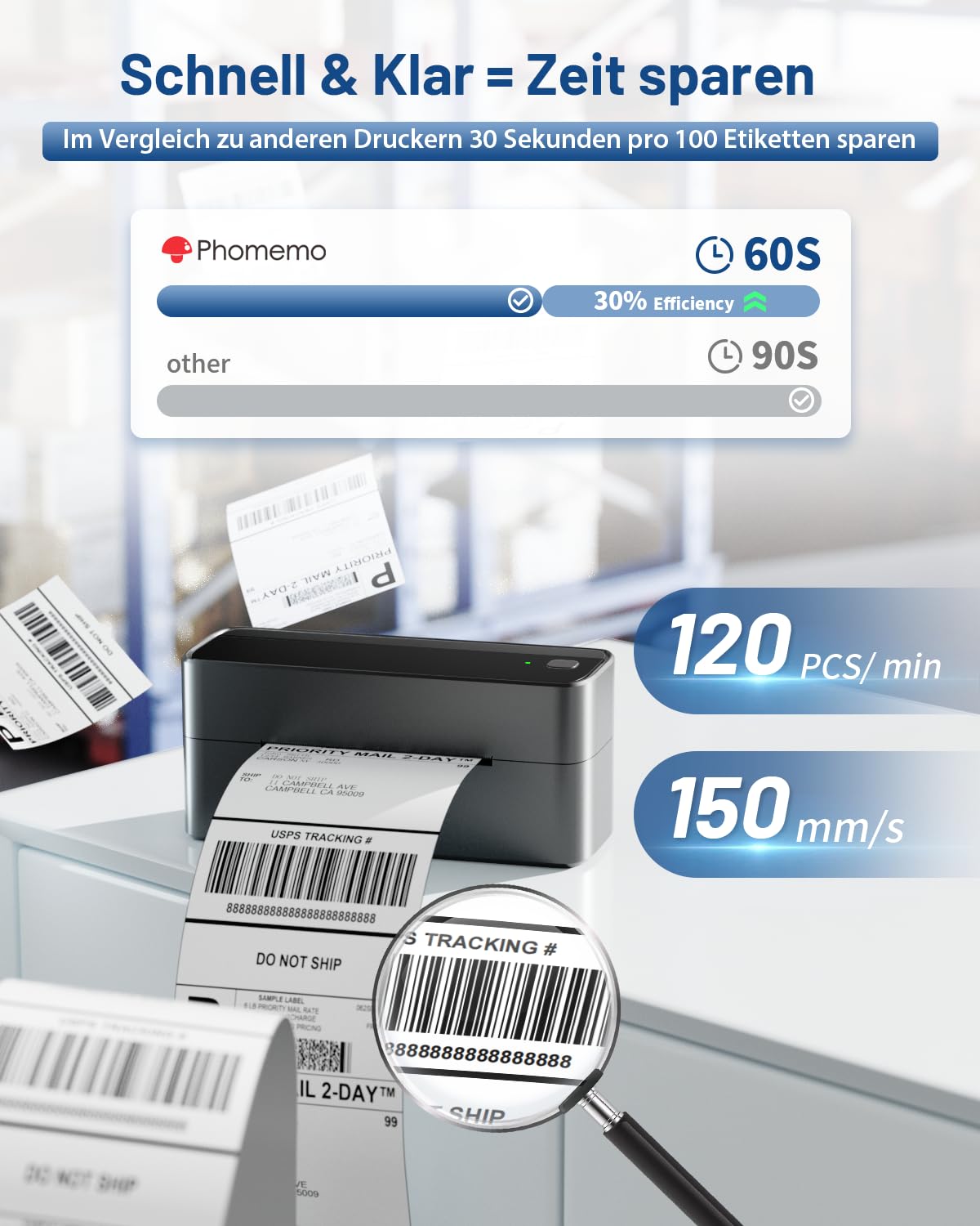 Phomemo Bluetooth etiket yazıcı, DHL termal yazıcı 4XL etiket yazıcısı, Mac/PC için, Nakliye etiket yazıcısı, barkod, Amazon, Ebay, Etsy & Shopify, DHL ups için etiket yazıcısı, siyah