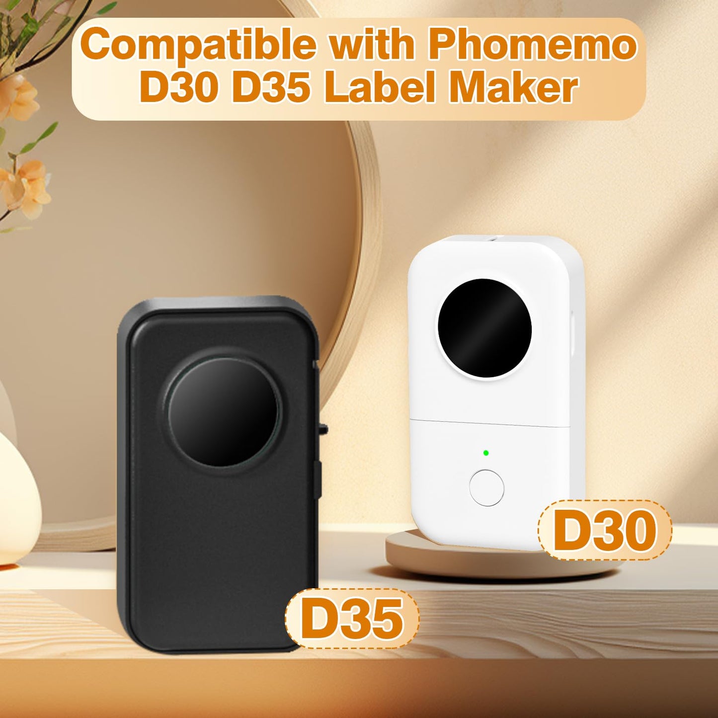 Phomemo D30 Continuous Color Label Paper 0.59''*23.62'' (15mm X 6m), Black on Mint Green, Light Orange, Lavender Purple, Compatible for D30 D35 Q30 Label Maker, Thermal Printing Inkless & Clean