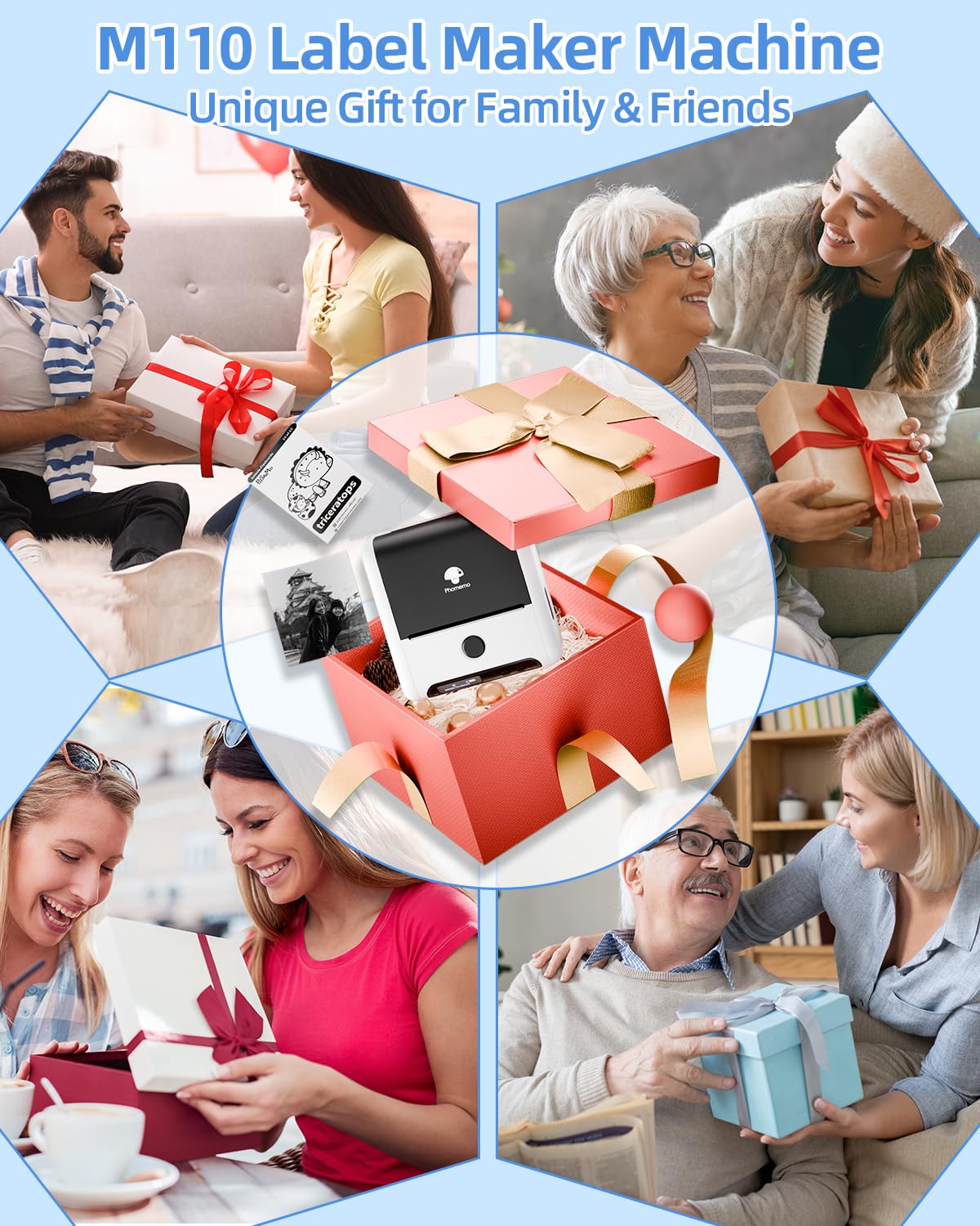3 Etiket Rulolu Phomemo M200 Etiket Yaz?c?s? - 80mm Termal Bluetooth Etiket Yaz?c?s? Etiket Yap?c? Etiket Yaz?c?s?, Barkod, Perakende, Ofis, K¨¹?¨¹k ??letmeler i?in, Android ve iOS i?in - Beyaz
