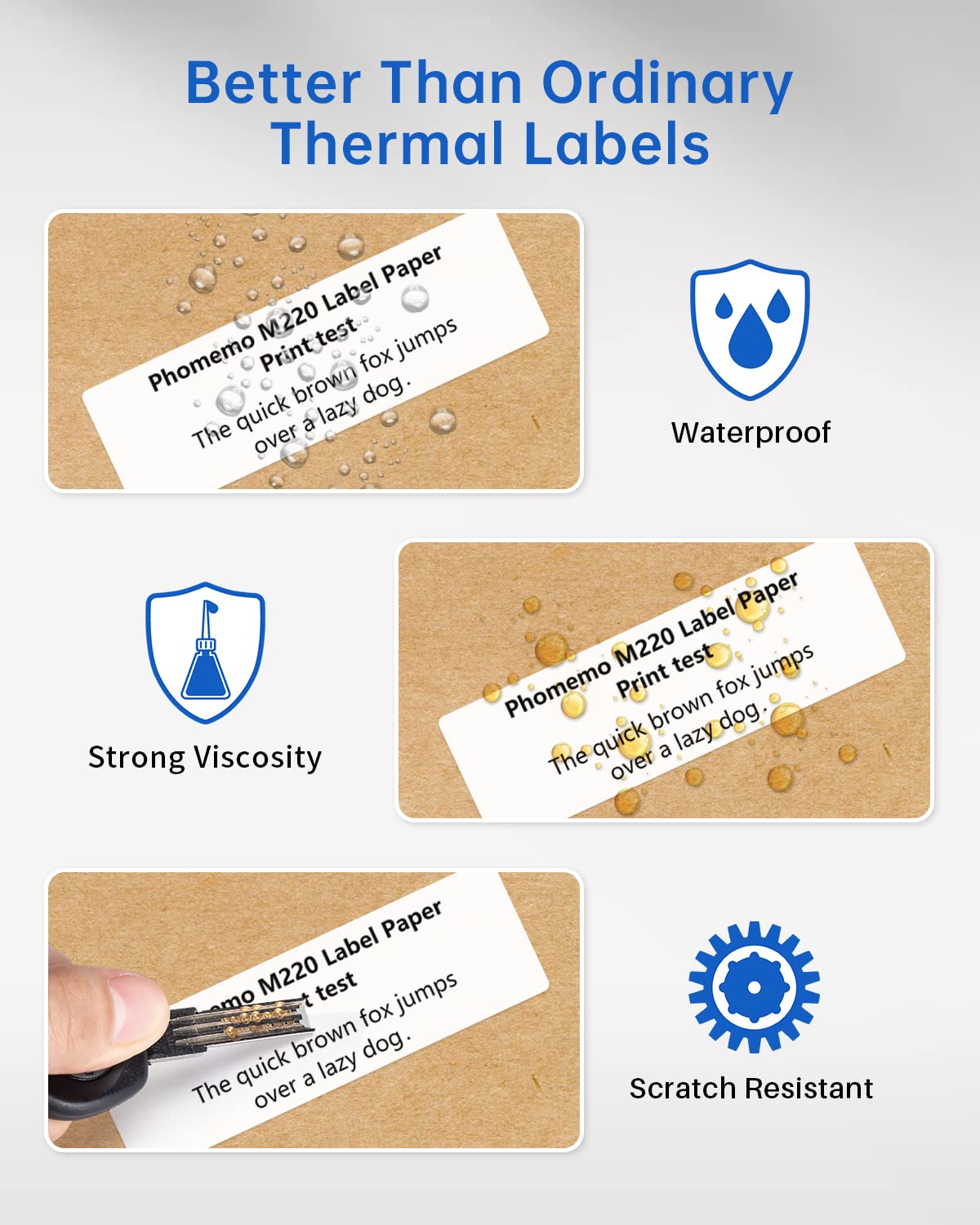 Phomemo Address Labels for M-Series Label Makers, Thermal Mailing Labels Waterproof, Tearproof, Easy to Peel Off. White, 1'' x 2-5/8'', 130 Labels Per Roll, 3 Rolls