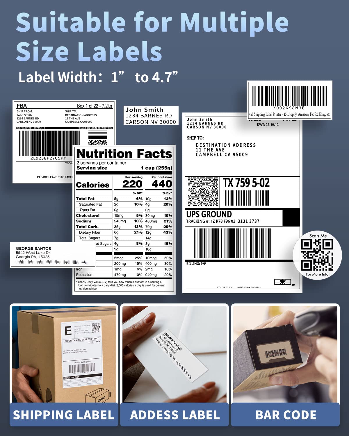 Phomemo 246S Shipping Label Printer 4x6, Commercial Direct Desktop Label Printer for Small Busines, Compatible with Amazon, Ebay, Shopify, Etsy, UPS, USPS, FedEx, DHL British Specification Plug