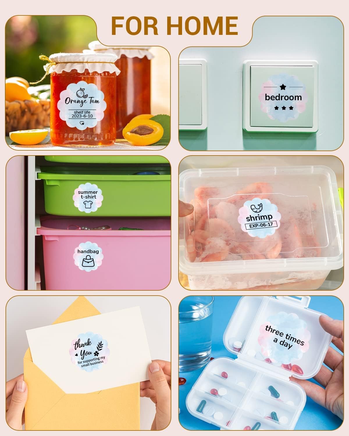Phomemo Rouleau D'Autocollants Ronds De 2 Pouces En Couleur Pour Imprimante D'éTiquettes Thermiques, éTiquettes Autocollantes Circulaires Pour Carte De Remerciement, Logo, Nom/Prix, Adresse, Code Qr