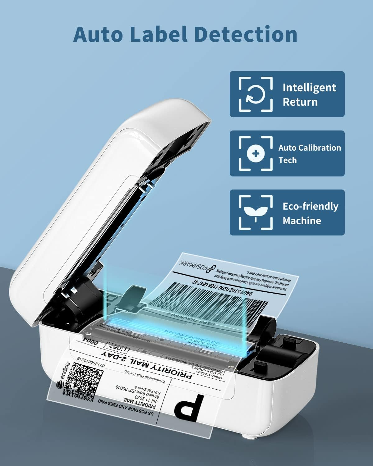 Thermal Label Printer, Shipping Label Printer 4x6, Commercial Direct Desktop Label Printer for Small Busines, Compatible with Amazon, Ebay, Shopify, Etsy, UPS, USPS, FedEx, DHL