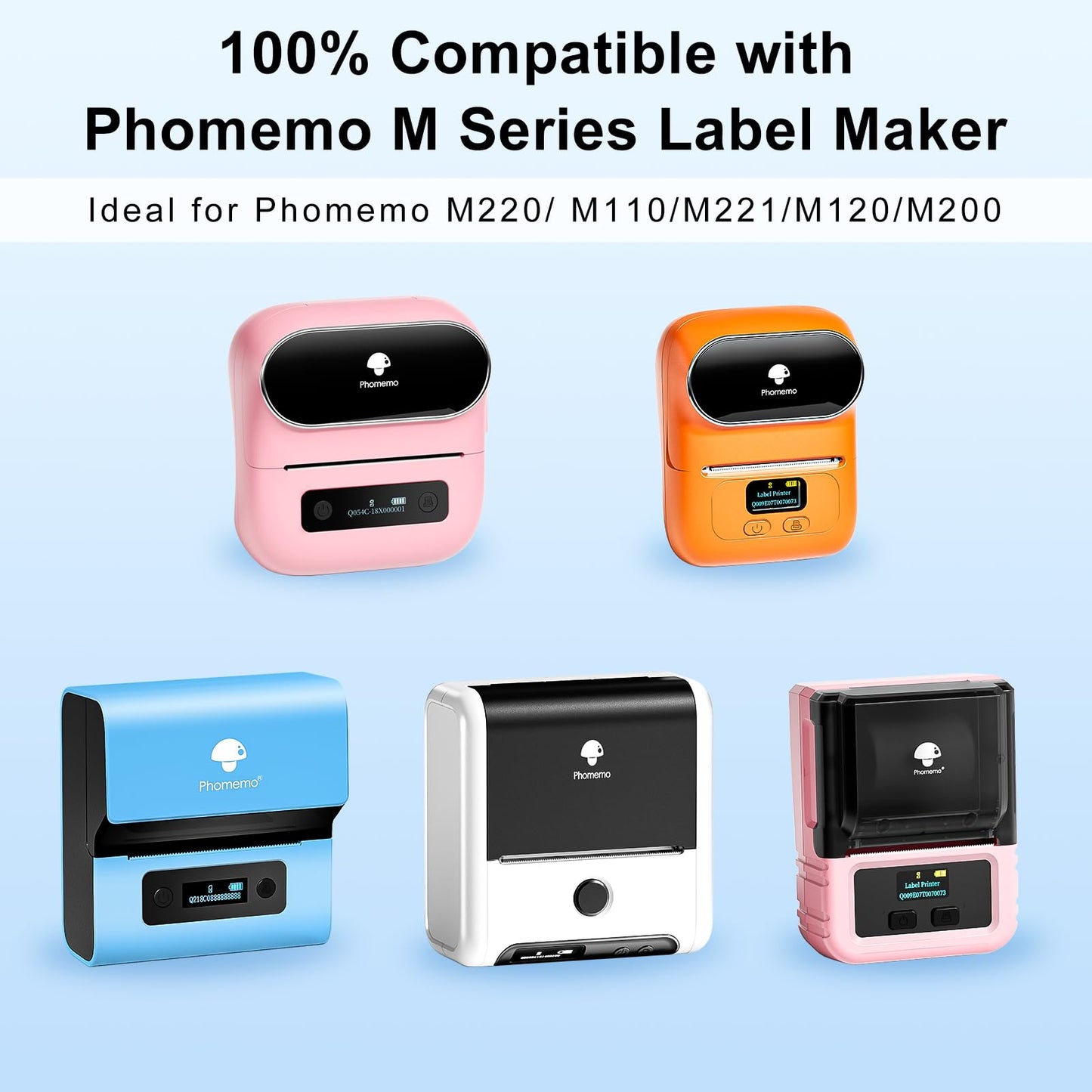 3 Rolls Phomemo Transparent Labels, 1.57'' x 2.36'' (40 x 60mm) Sticker Labels for Phomemo M220 M110 M221 M120 M220 Label Maker, for Barcode, Qr Code, Box, Name