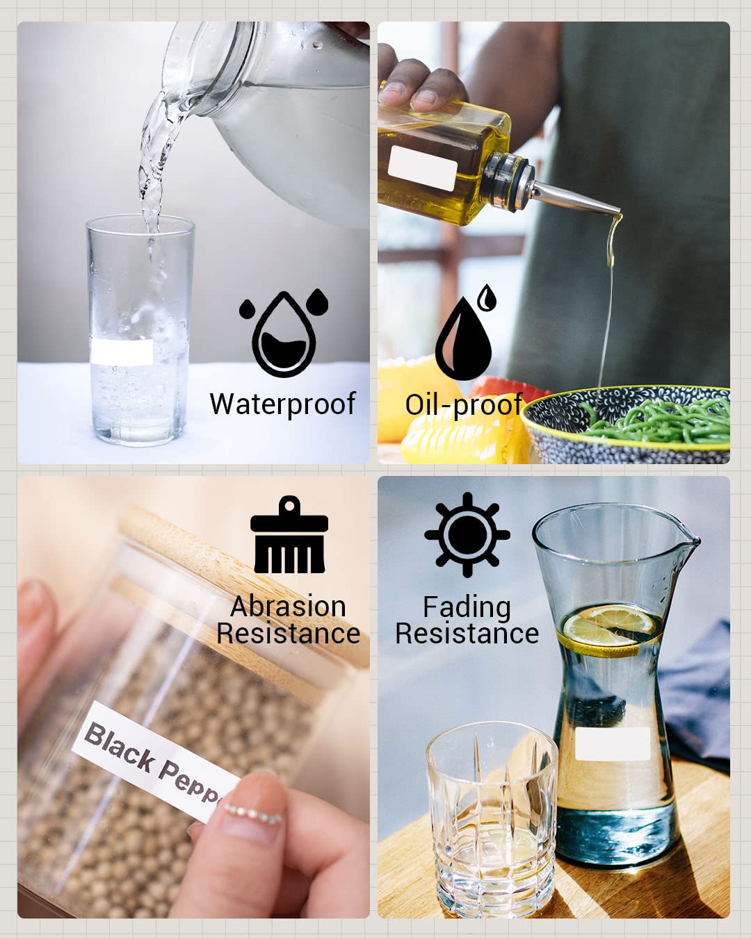 Phomemo White Adhesive Continuous Thermal Label Compatible with Phomemo D50 Label Maker, 20mm*6m, 3 Rolls, Waterproof, Oilproof,Abrasion Resistance