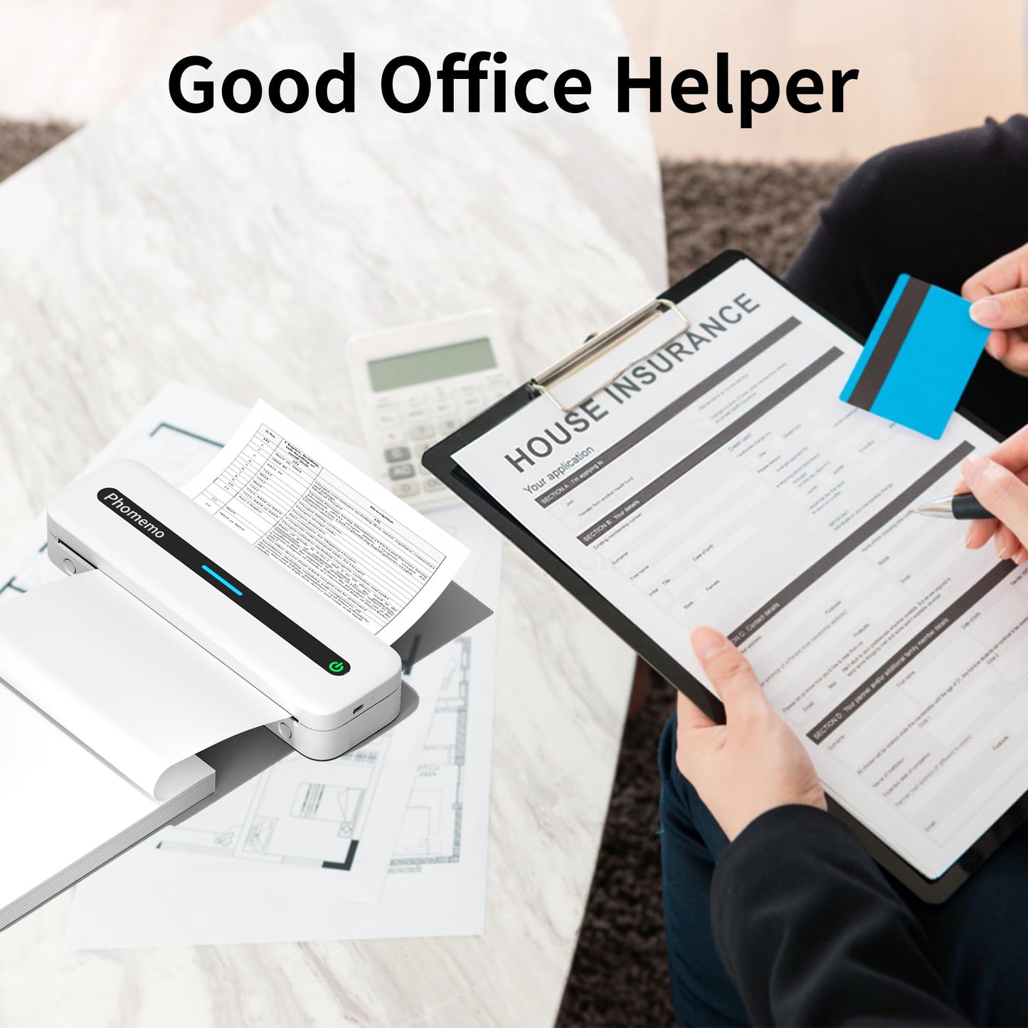 200 Sheets Phomemo M832 Portable Printer Thermal Paper Letter Size Thermal Paper Fold, 8.5'' x 11'' Thermal Paper Compatible with M832 M08F M834 M835 M833 Portable Printer