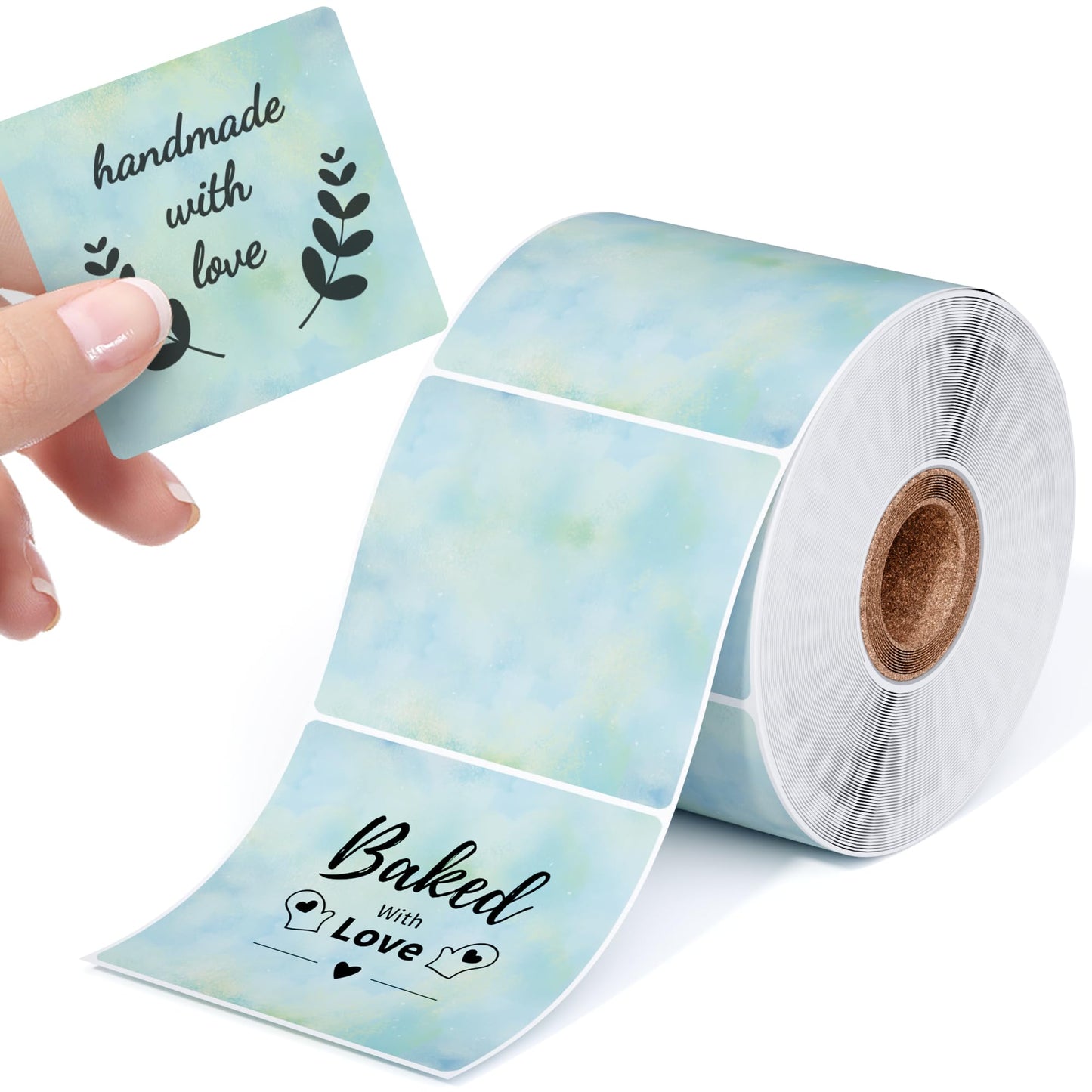 Phomemo Starry Sky Colourful Square Etiketten - Selbstklebende Thermo-Etiketten, 2''*2'' (50x50mm), bunte Starry Sky Green Square Etiketten, 500 Etiketten/Rolle