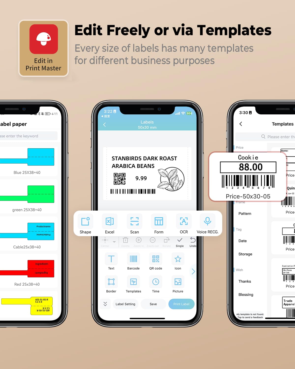 Phomemo Barcode Printer - M110 Thermal Label Printer, Upgraded Bluetooth Portable Label Maker for Small Business, Address, Sticker, Home for Phone; for PC/Mac(USB), with 100pcs Labels, Snow White