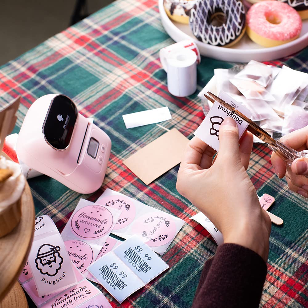 Phomemo Round Circle Label Label Machine M110 M120 M200 M220 M221 Thermal Printer Labels for Price Name Address Logo Barcode 50x50mm Purple (1 Roll)