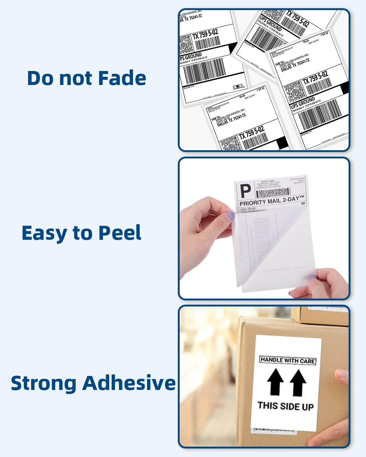 Phomemo 10x15 cm (4x6'') thermische printerlabel, thermisch direct verzendlabel, verpakkingslabel, compatibel met Rollo Dymo Phomemo en andere 4x6'' labelprinters, 100 4x6'' fanfold label