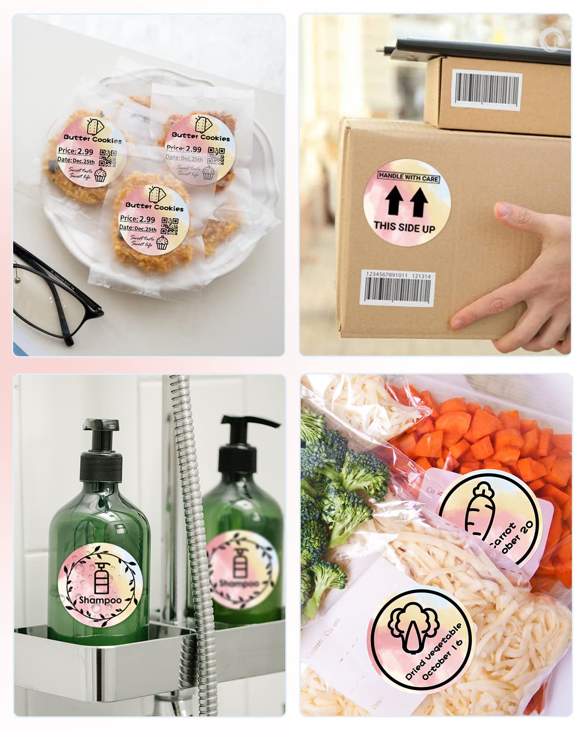 Phomemo 2 Inch Round Thermal Labels, Adhesive Circle Stickers Printer Label, Circular Direct Thermal Printer Label for Thank You Cards, Logo Design, Address, QR Code, 750pcs