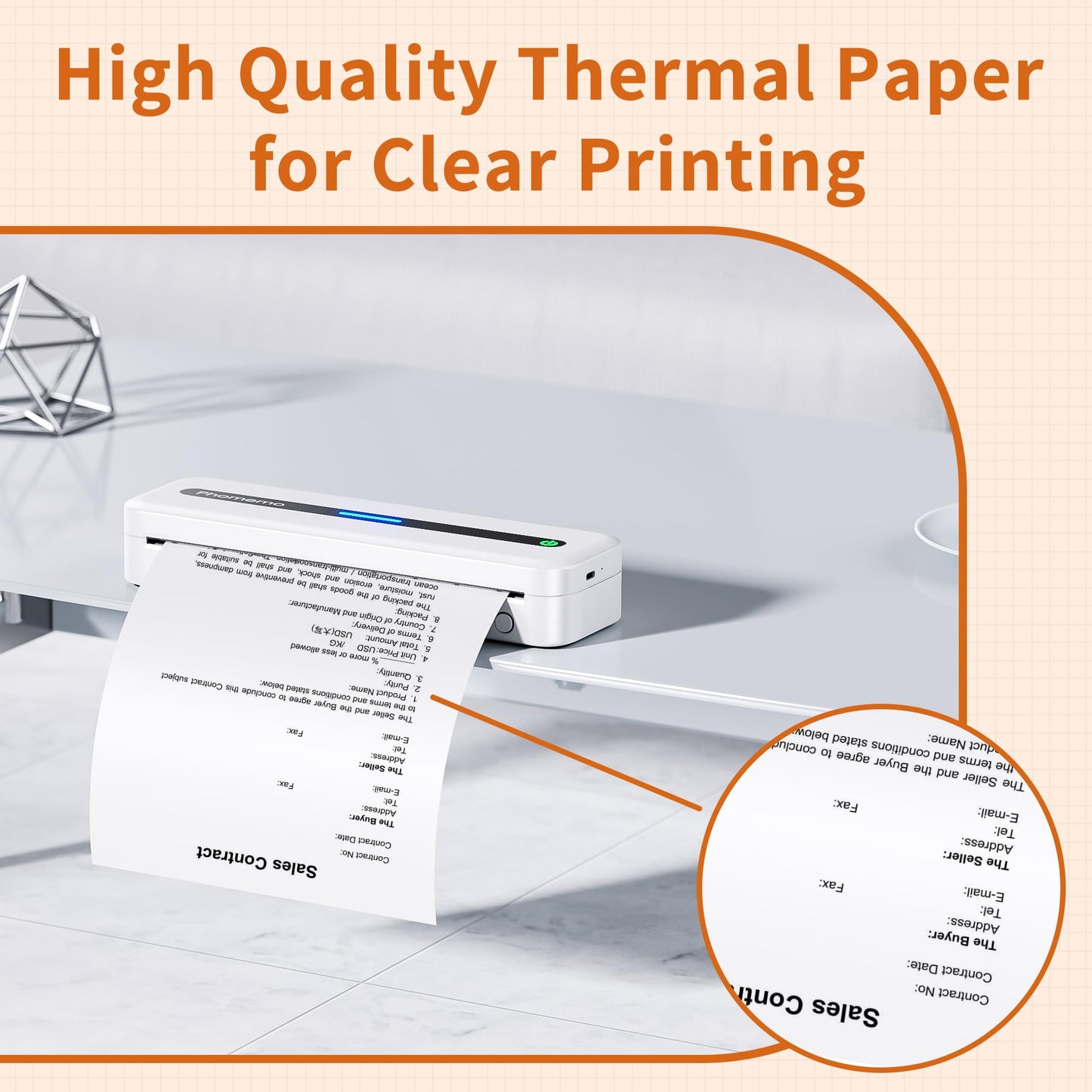 4 Rolls Phomemo M832 Portable Printer Thermal Paper, A4 Paper, Advance Thermal Printing, Thermal Roll Paper Compatible with M08F M832 Portable Printer