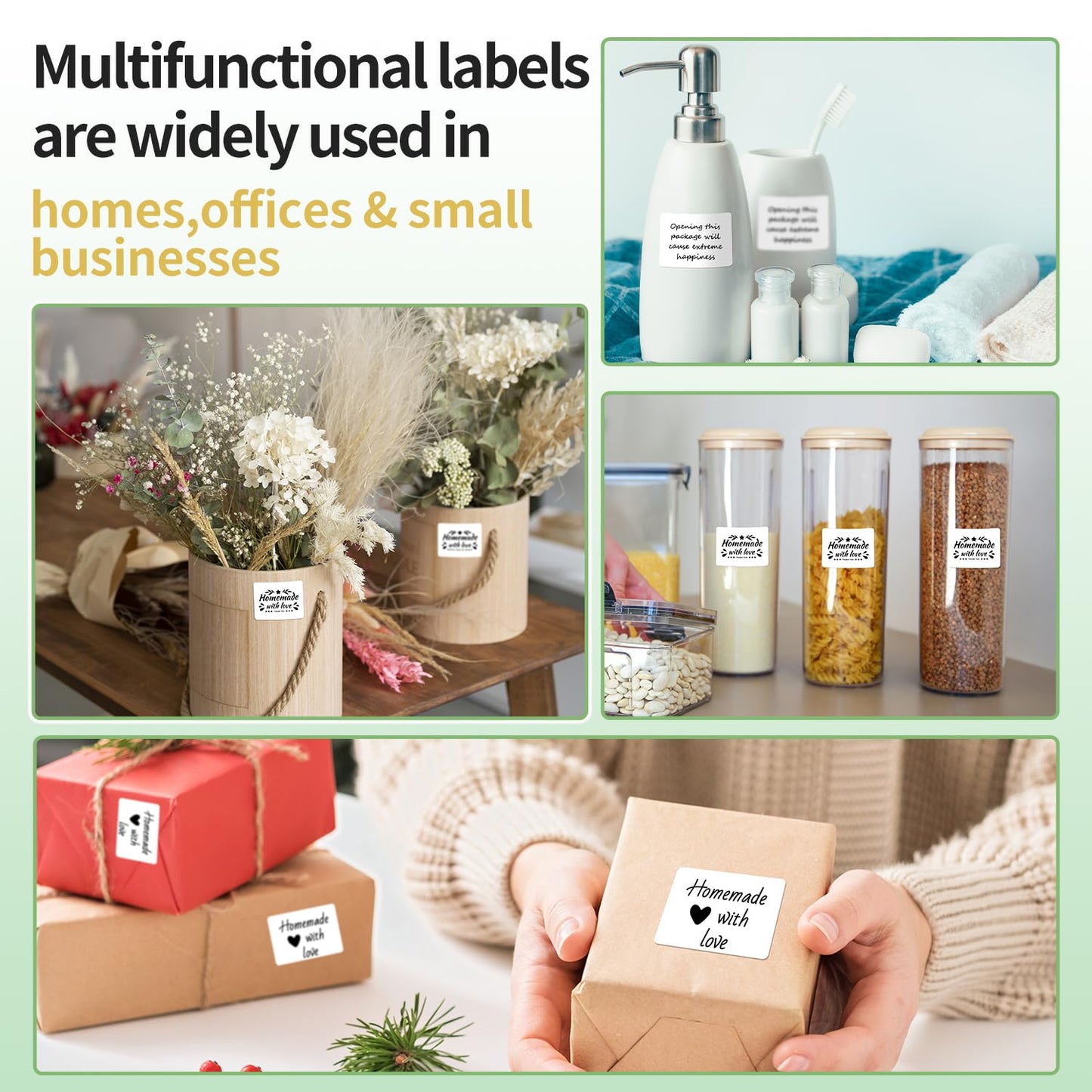 Phomemo 3 Rolls M200 label-Phomemo Multifunction label, self-adhesive label, 30mm x 20mm, compatible with Phommeo M200 / M110 label printer, suitable for office, home, school, 320 labels/roll,3 Rolls