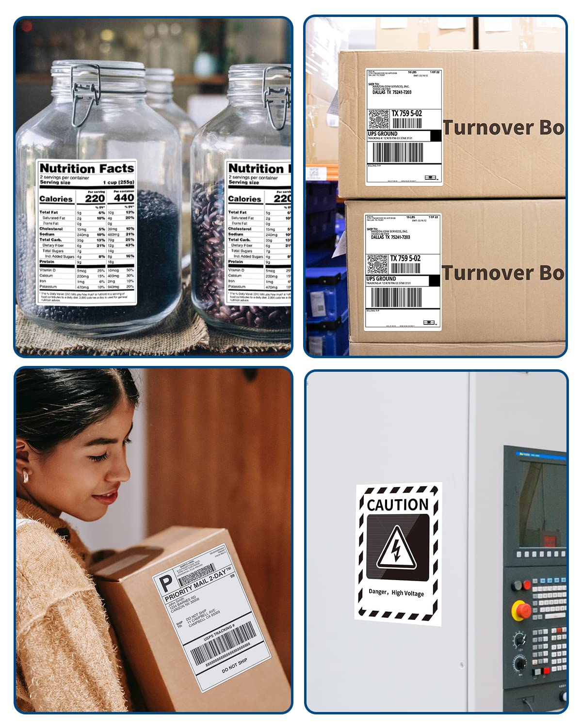 Phomemo 10x15 cm (4x6'') thermische printerlabel, thermisch direct verzendlabel, verpakkingslabel, compatibel met Rollo Dymo Phomemo en andere 4x6'' labelprinters, 100 4x6'' fanfold label