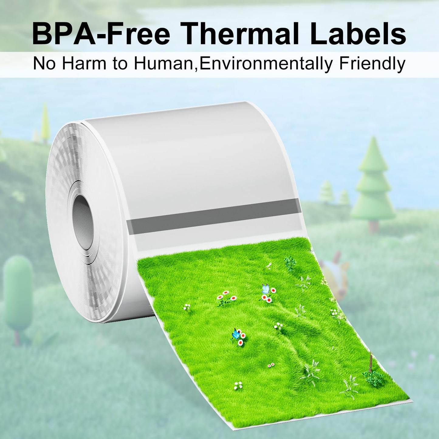 3 Rolls Phomemo Transparent Labels, 1.57'' x 2.36'' (40 x 60mm) Sticker Labels for Phomemo M220 M110 M221 M120 M220 Label Maker, for Barcode, Qr Code, Box, Name