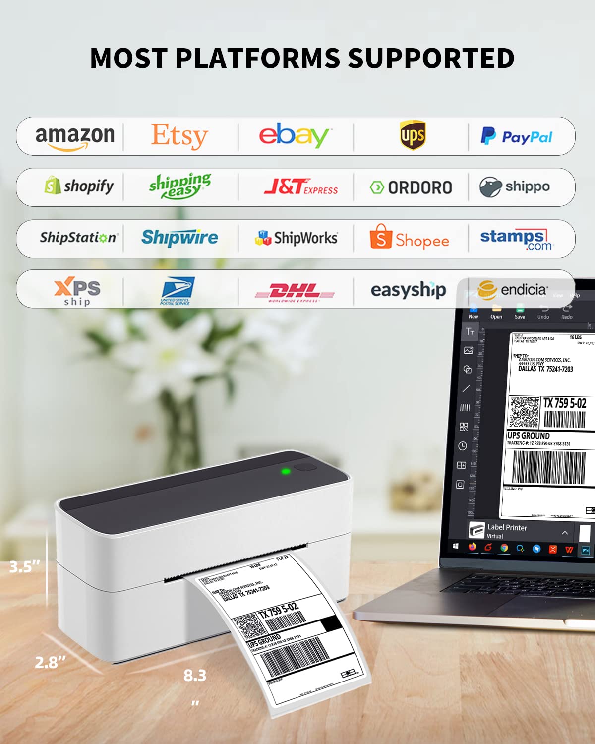 Phomemo Barcode Thermal Label Printer for Shipping Packages - 4x6 Shipping Label Printer for Small Business - Bluetooth Label Printer for Phone&PAD&PC to Amazon, Ebay, Shopify, USPS, DHL, Temu
