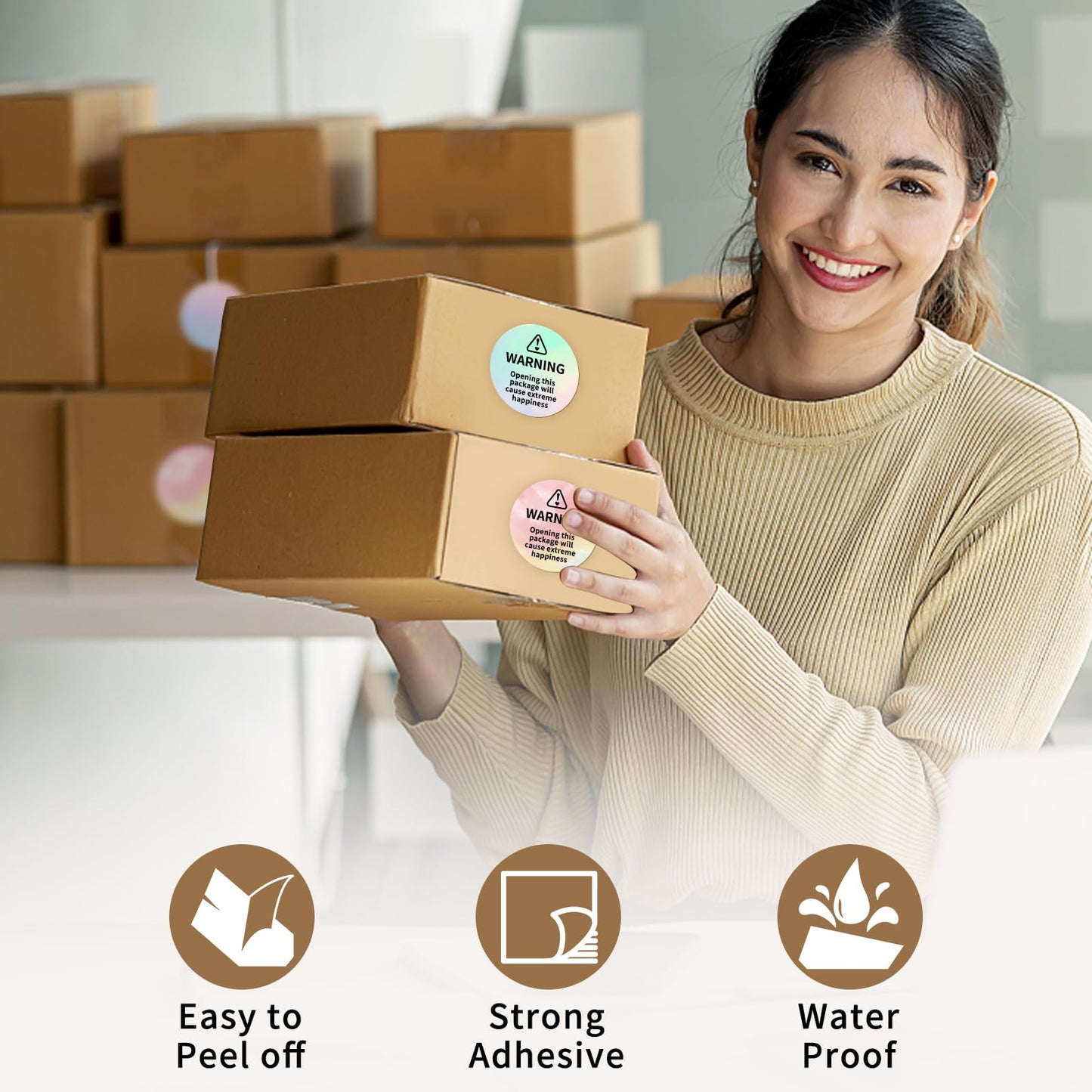 50 x 50 vierkante etiketten, sterrenpatroon, 500 stuks/Roll Phomemo 500 vellen/rol, compatibel met MUNBYN, Phomemo, Polono verzendlabelprinters, BPA-vrij
