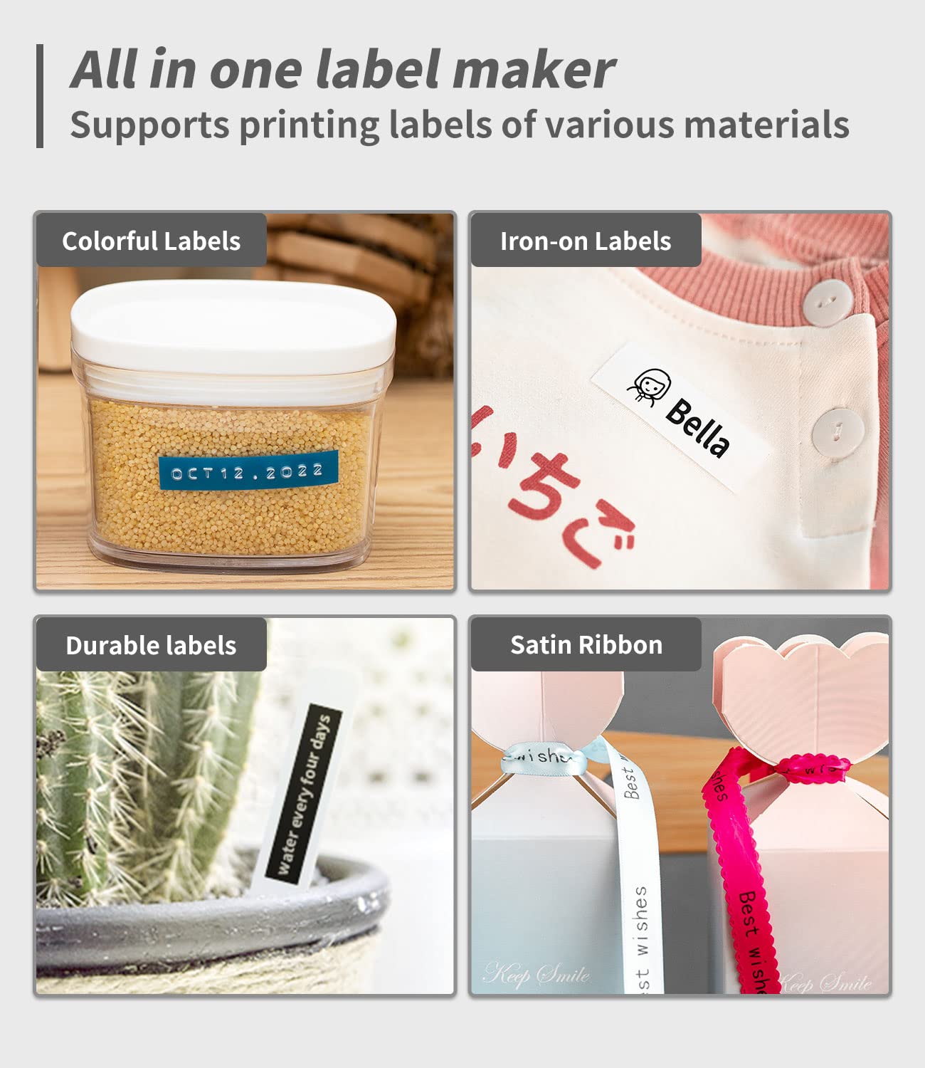 Phomemo P12 Mini Bluetooth labelset met 3 rollen verschillende gekleurde etiketten, thermo-etiketteerapparaat, zelfklevend, etiketprinter voor thuis, kantoor, labelprinter voor iOS en Android