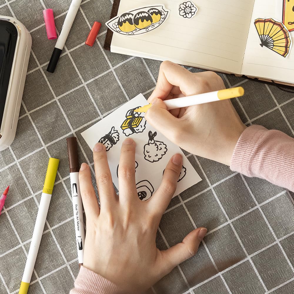 Phomemo Papier autocollant blanc pour imprimantes M02/M02Pro/M02S/M03/M03AS/M04S/M04AS - Mini papier d'impression autocollant - Mini papier thermique de poche, 3 rouleaux