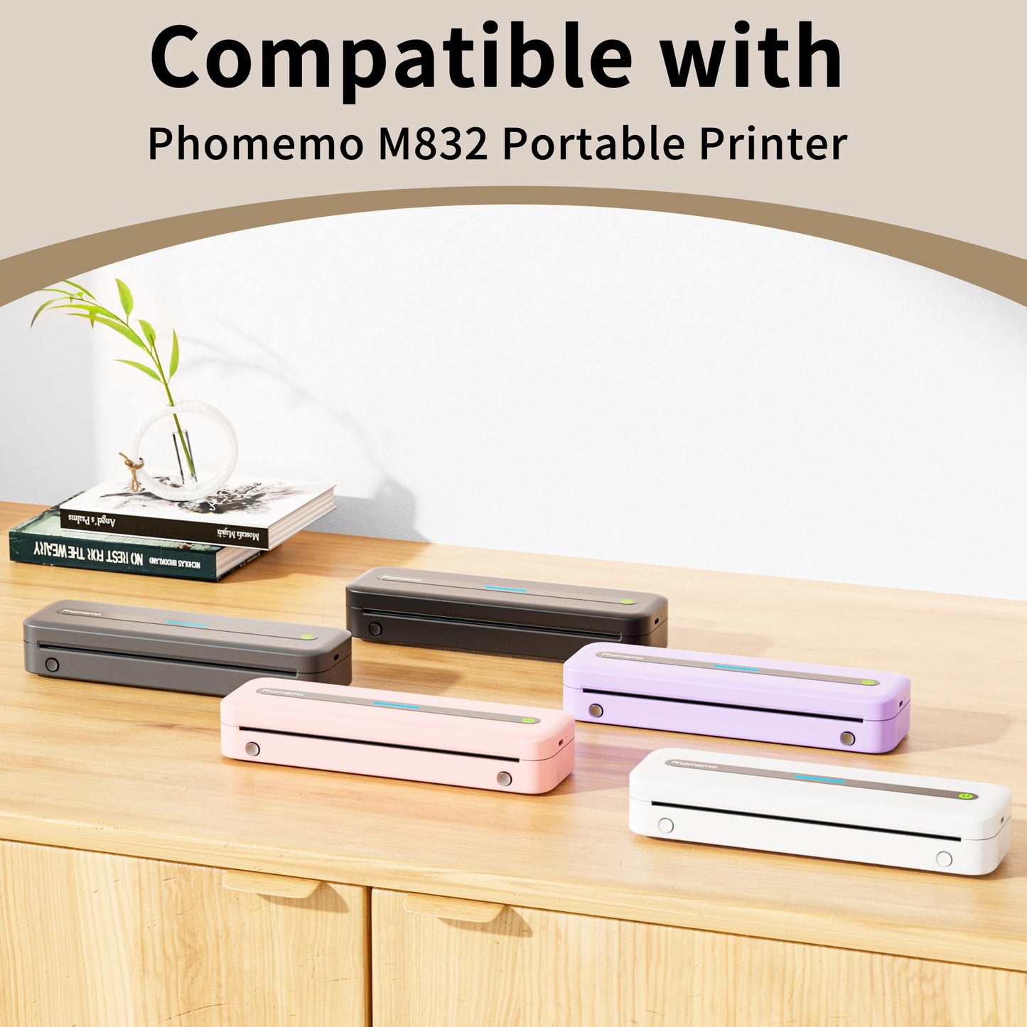 Phomemo A4 Thermal Printer Paper,8.27''x 11.69'',Supports Continuous Printing,Suitable for Travel,Business,Office,BPA Free Thermal Paper,23 Sheets/Roll,2Roll