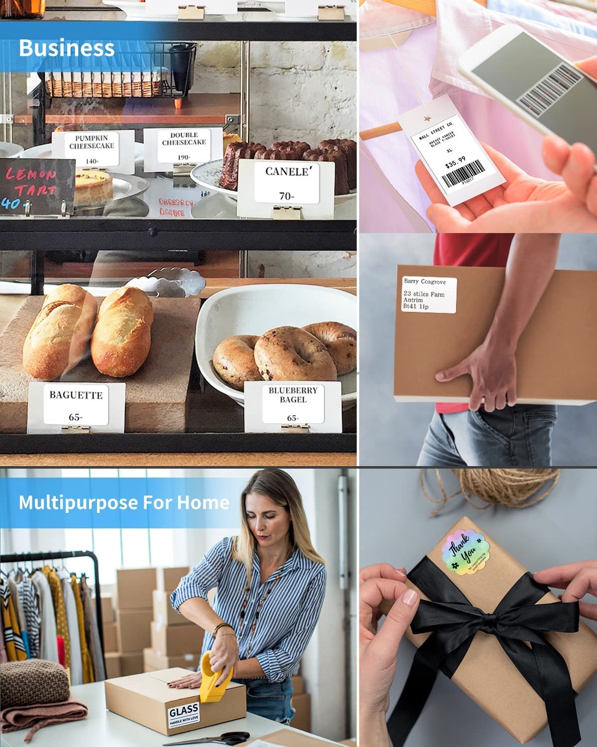 3 Rolls Phomemo M200 Labels, 3 Rolls 70¡Á40mm Adhesive Round Labels, Compatible with Phomemo M200 M220 M221 Label Printer, Commodity Labels, 3 Rolls 180 Labels/Roll.