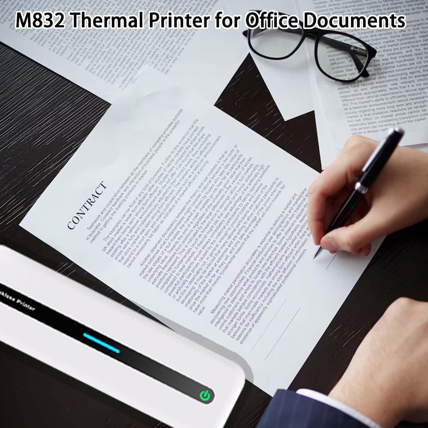 Phomemo 4 rollos de papel para impresora térmica – Papel tamaño carta A4 210 mm x 6,5 m (8,27 x 256 pulgadas), compatible con Phomemo M08/P831/M832/M833/M834 Impresora portátil A4, para viajes, hogar